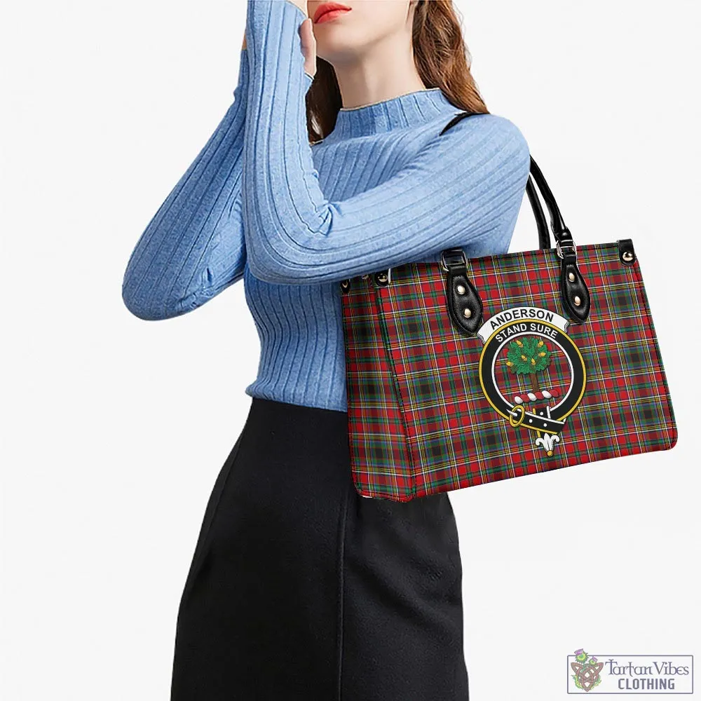 Anderson of Arbrake Tartan Luxury Leather Handbags with Family Crest