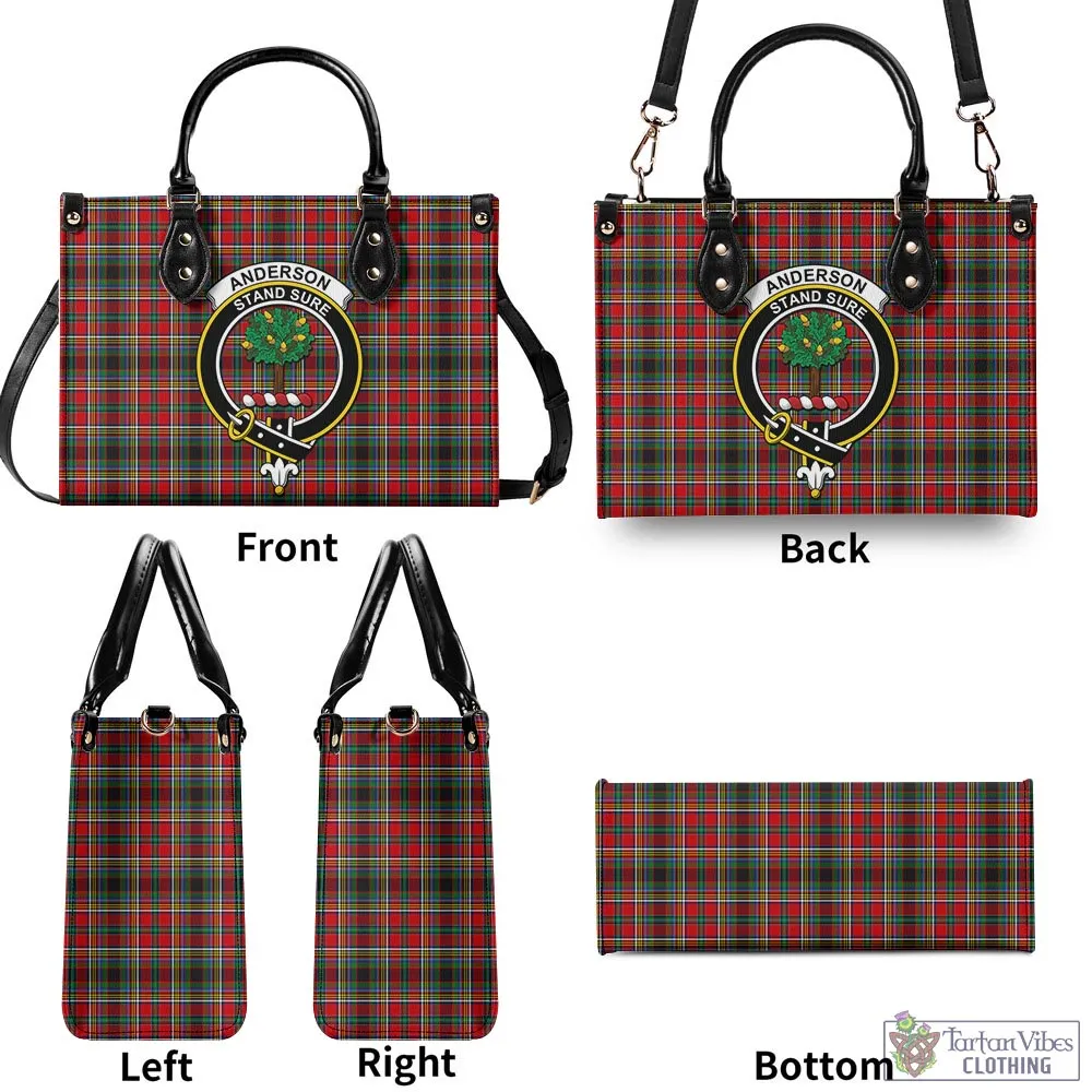 Anderson of Arbrake Tartan Luxury Leather Handbags with Family Crest