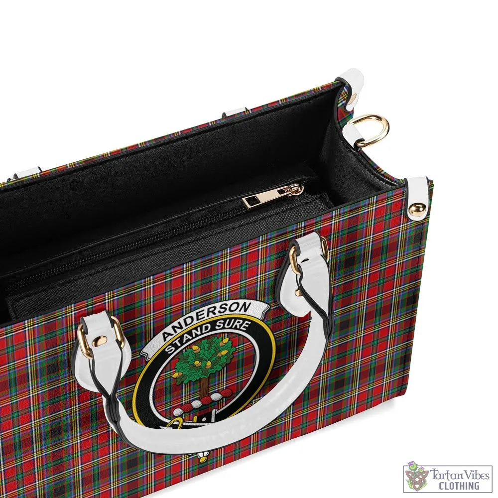 Anderson of Arbrake Tartan Luxury Leather Handbags with Family Crest