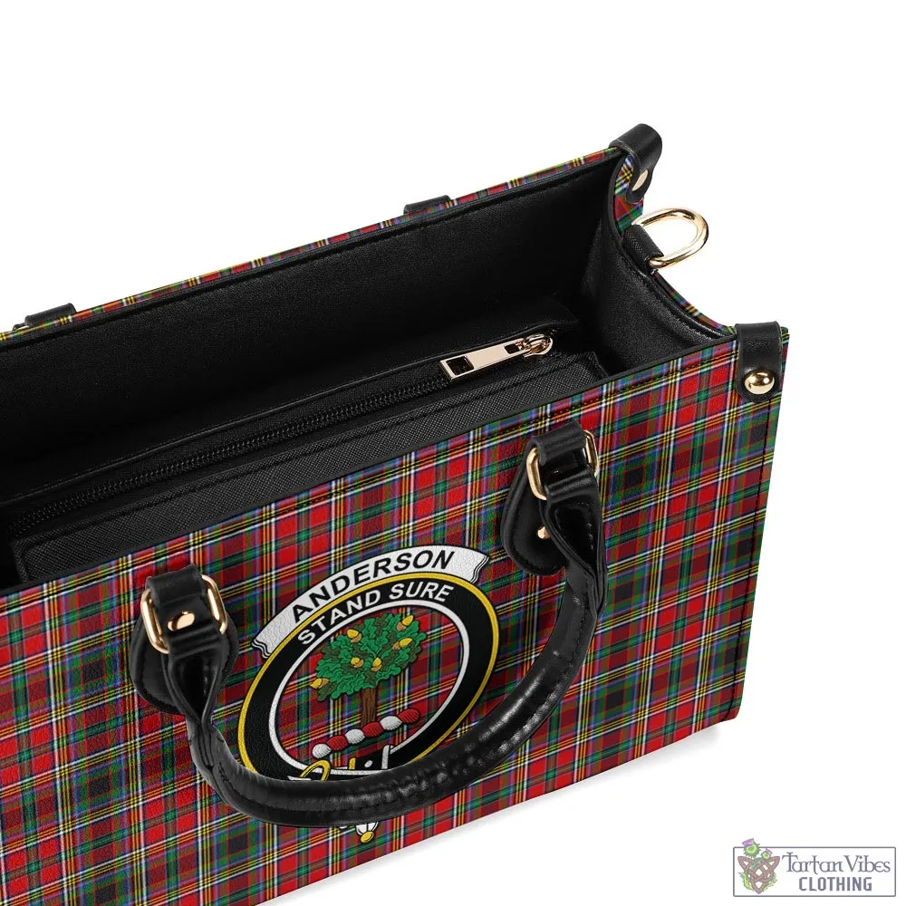 Anderson of Arbrake Tartan Luxury Leather Handbags with Family Crest