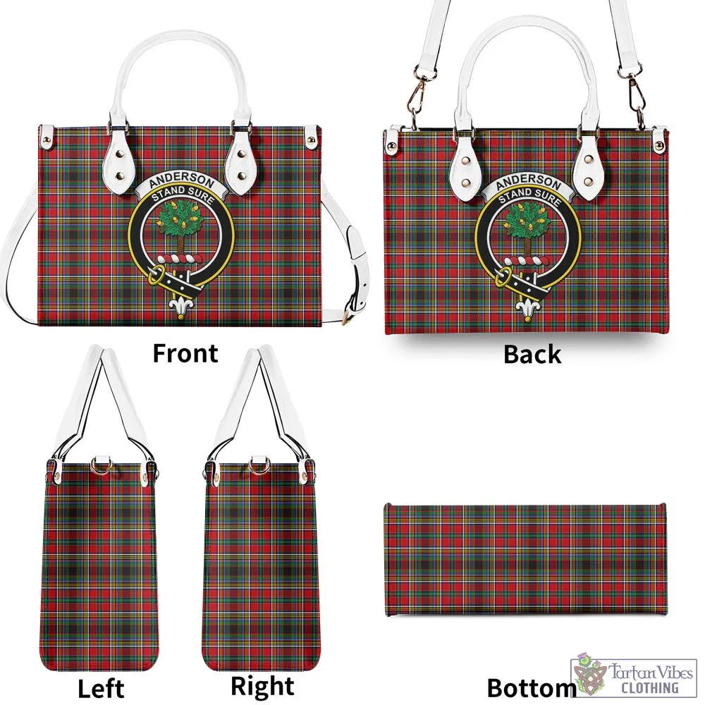 Anderson of Arbrake Tartan Luxury Leather Handbags with Family Crest