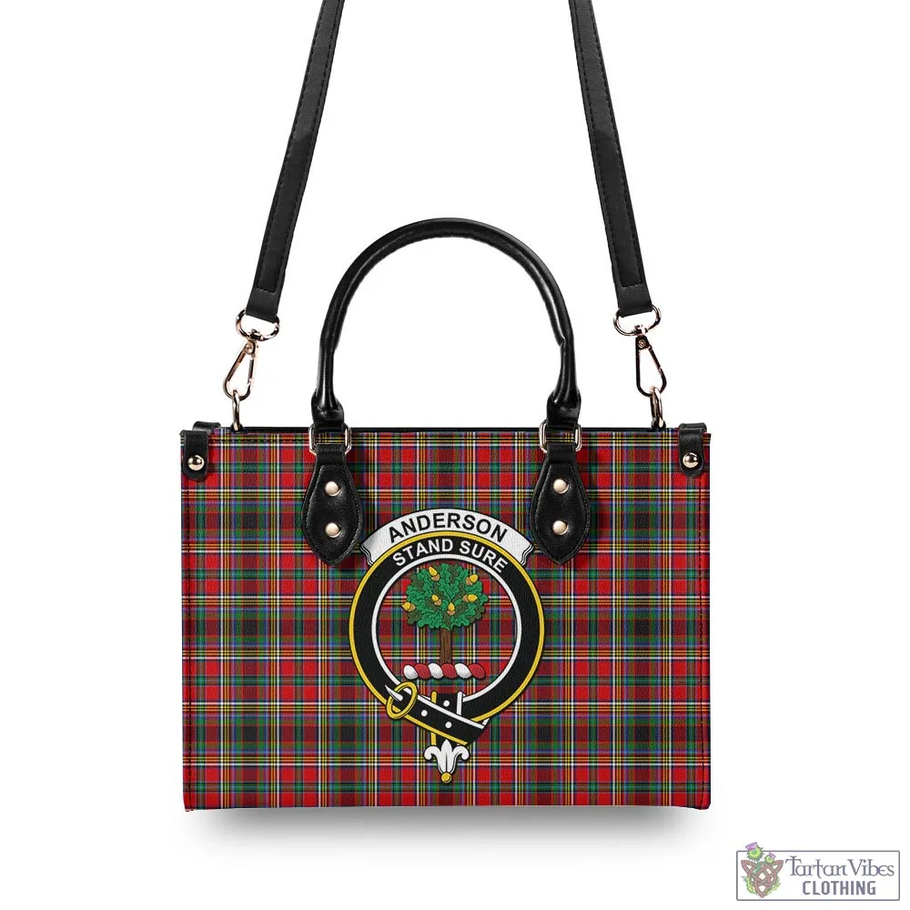 Anderson of Arbrake Tartan Luxury Leather Handbags with Family Crest