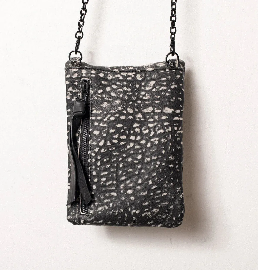 Anita Mini Crossbody Bag, Silver Python