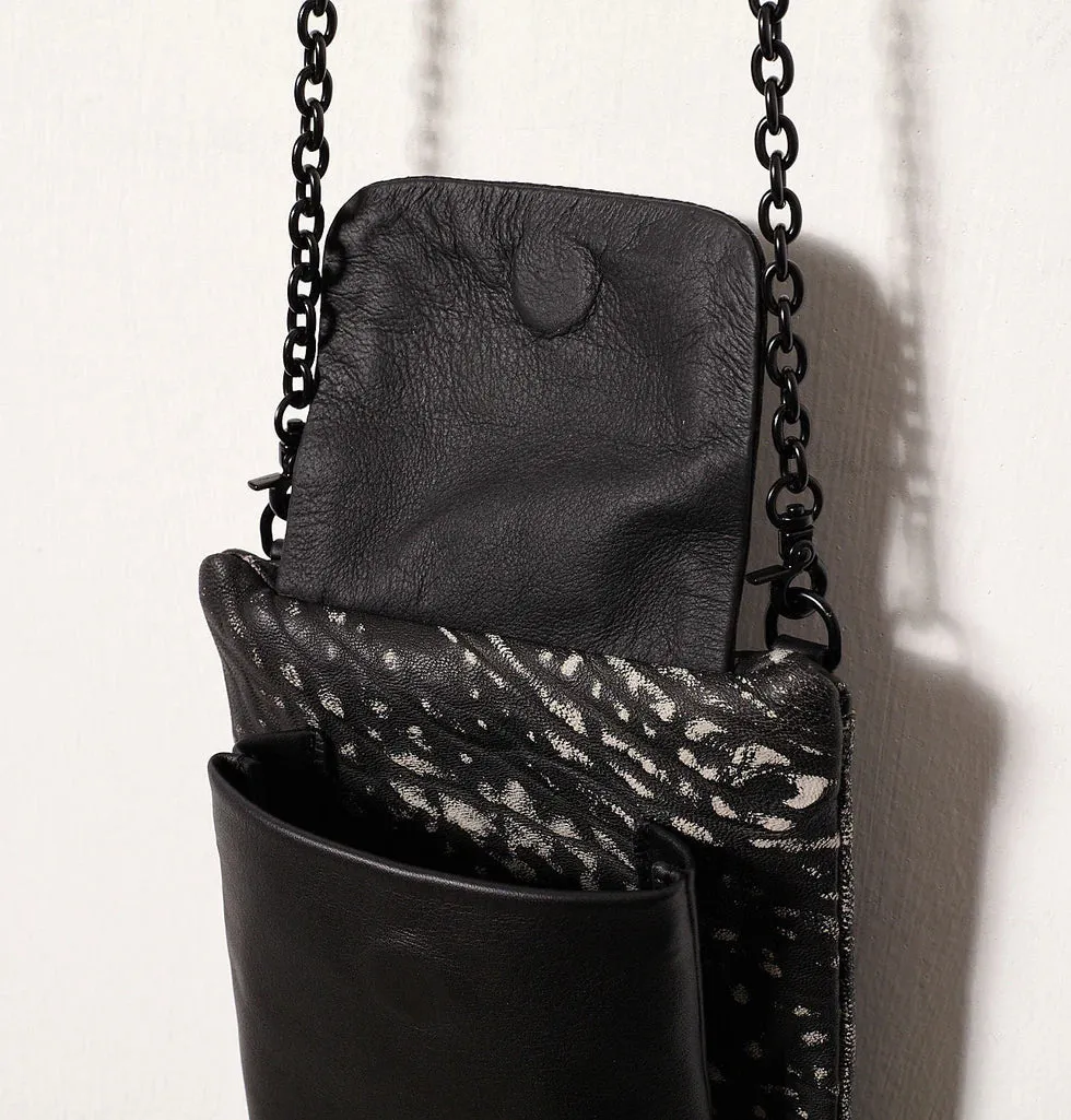 Anita Mini Crossbody Bag, Silver Python