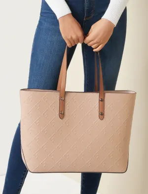 Anna Embossed Logo Tote
