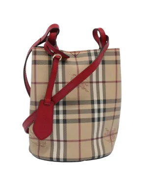 Beige Checkered Nylon Shoulder Bag - Excellent Condition