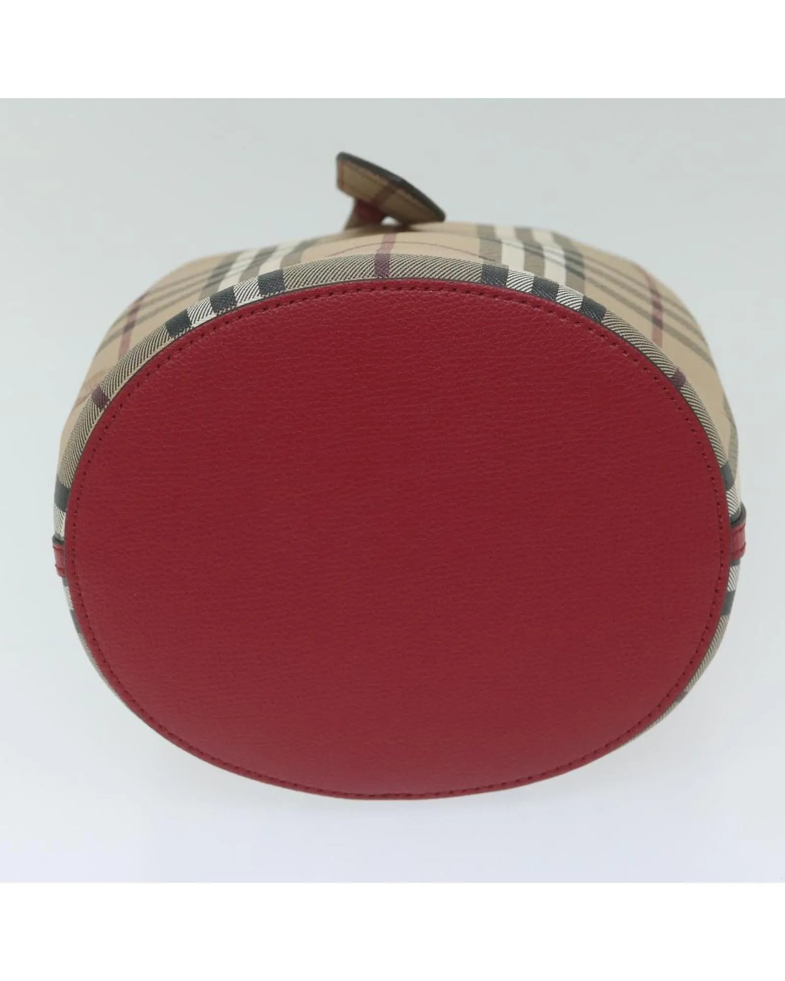 Beige Checkered Nylon Shoulder Bag - Excellent Condition