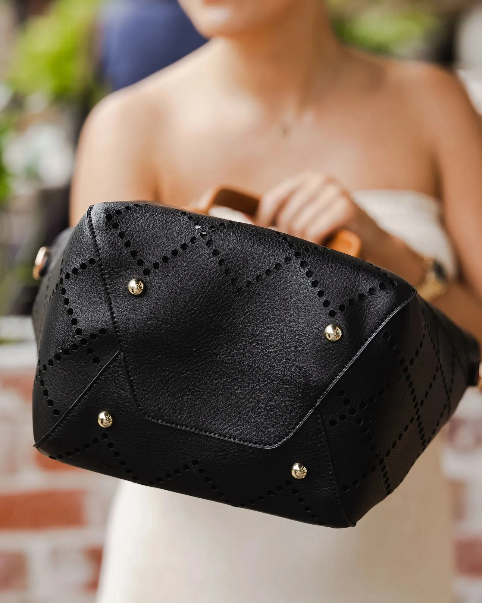 Black Vegan Leather Bag