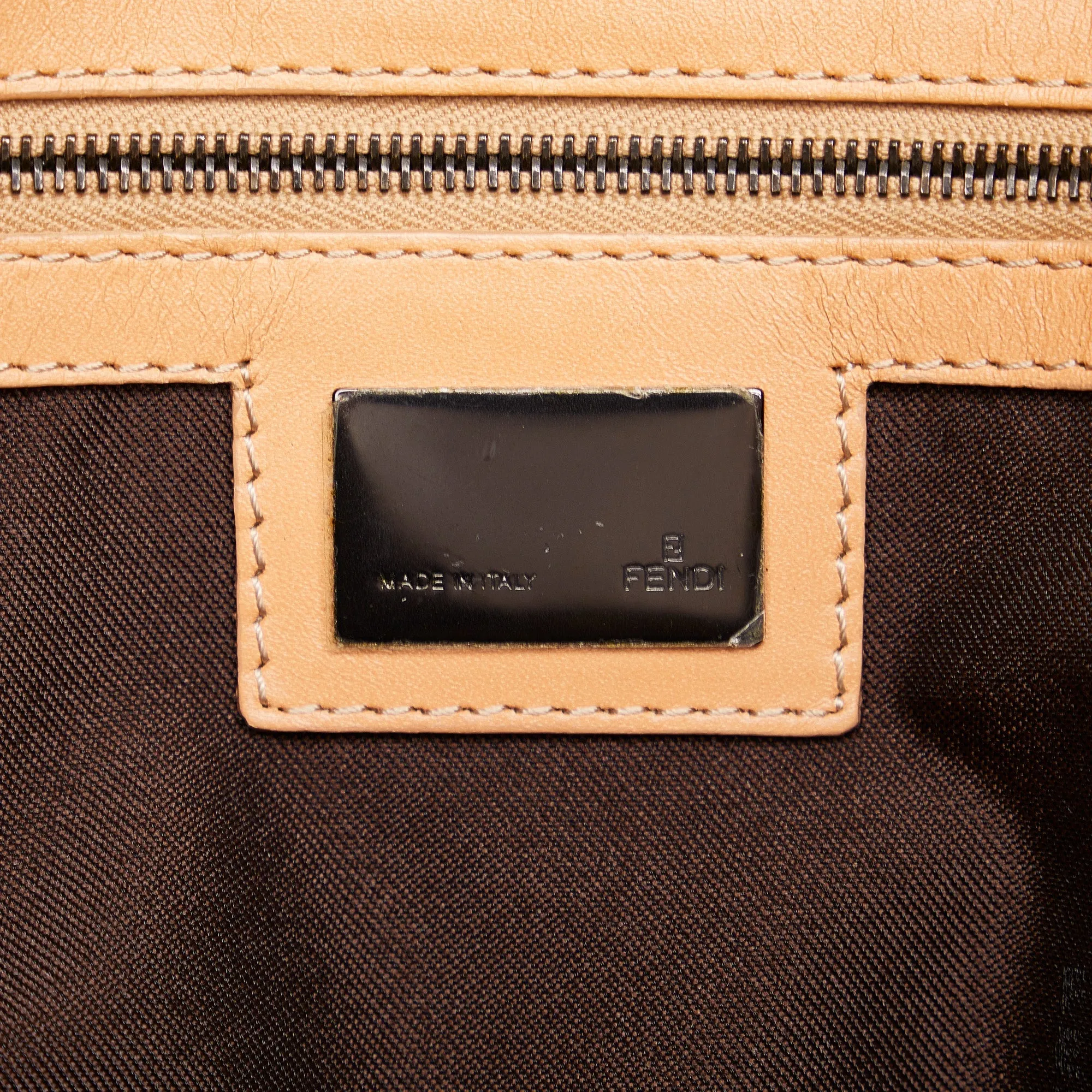 Brown Fendi Zucchino Double Flap Tote