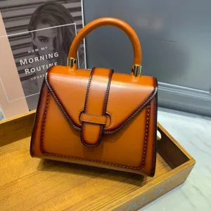 Brown Satchel Handbag Structured Satchel Women's Satchel Purse