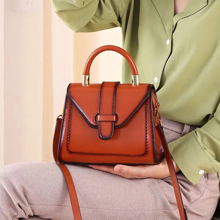 Brown Satchel Handbag Structured Satchel Women's Satchel Purse