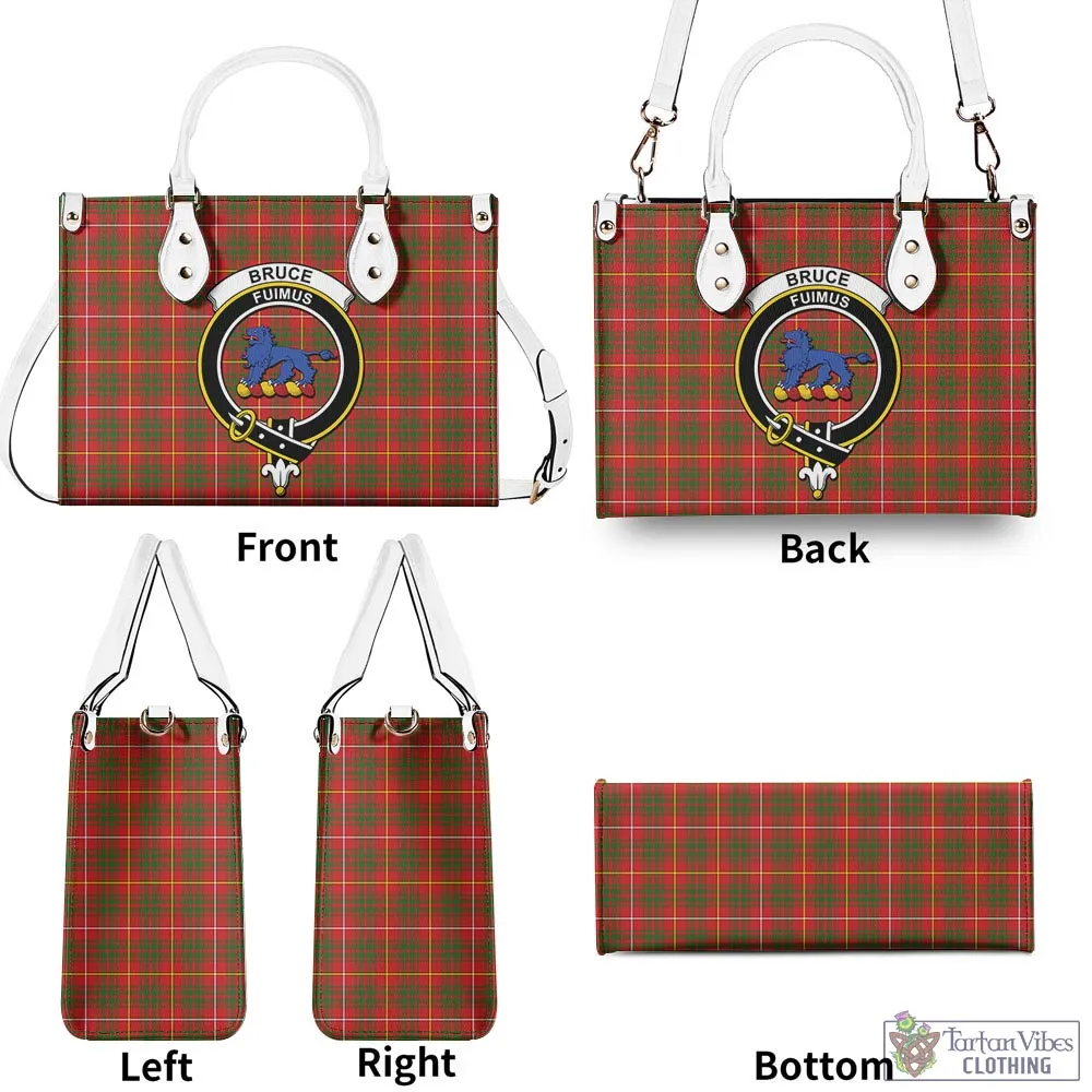 Bruce Modern Tartan Luxury Leather Handbags with Family Crest