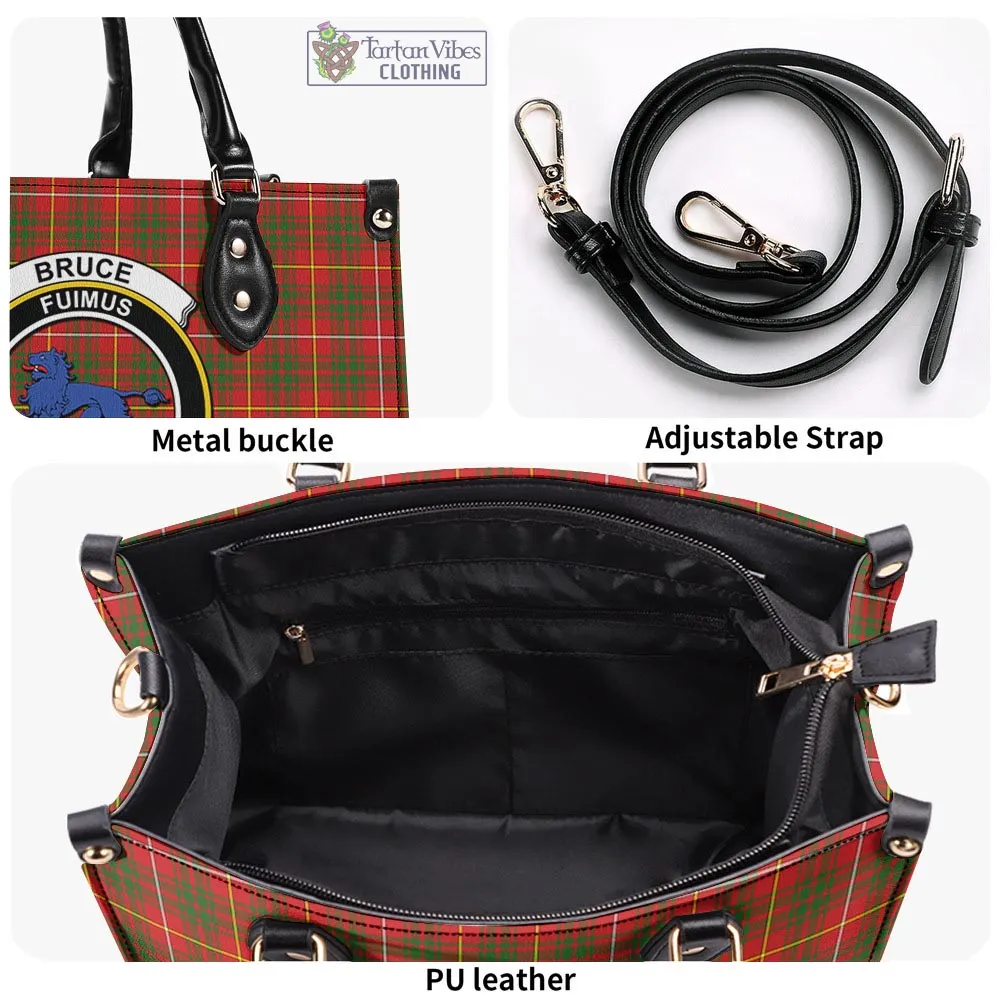 Bruce Modern Tartan Luxury Leather Handbags with Family Crest