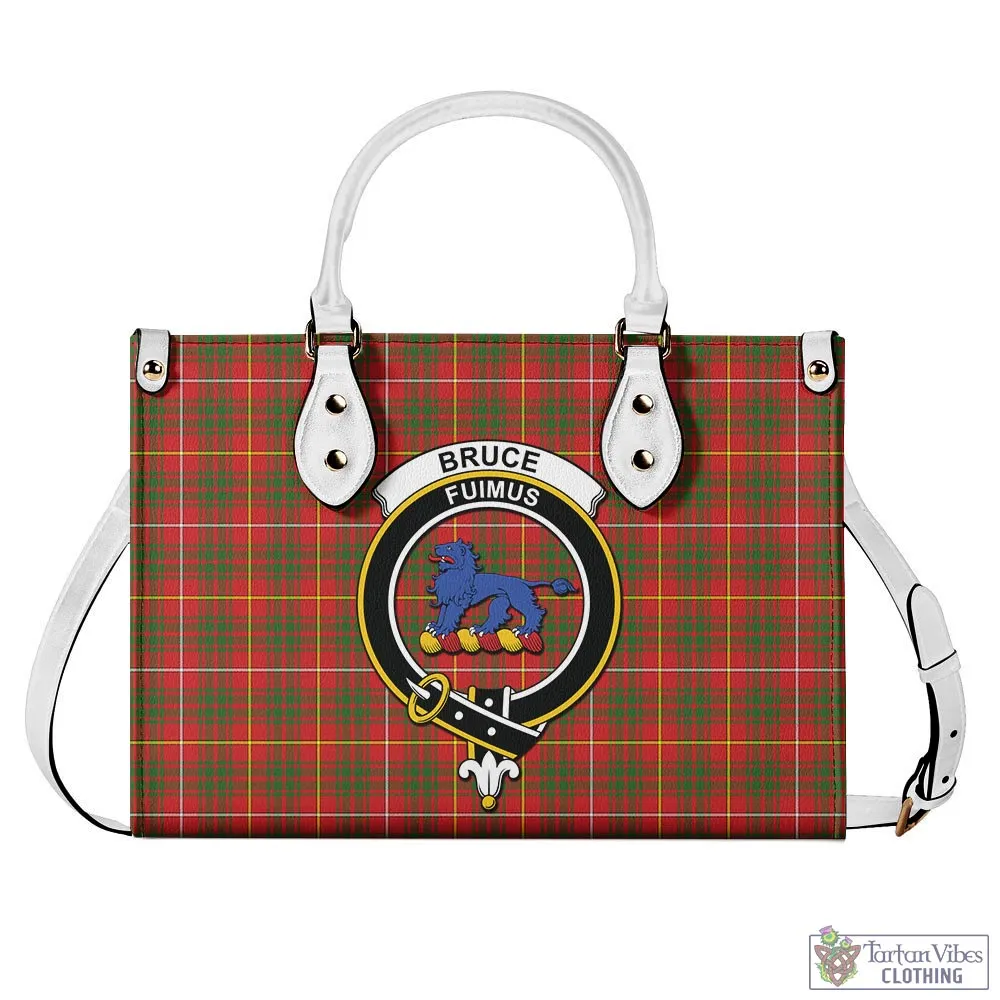 Bruce Modern Tartan Luxury Leather Handbags with Family Crest