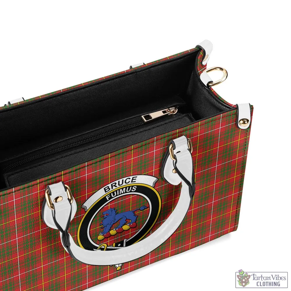 Bruce Modern Tartan Luxury Leather Handbags with Family Crest