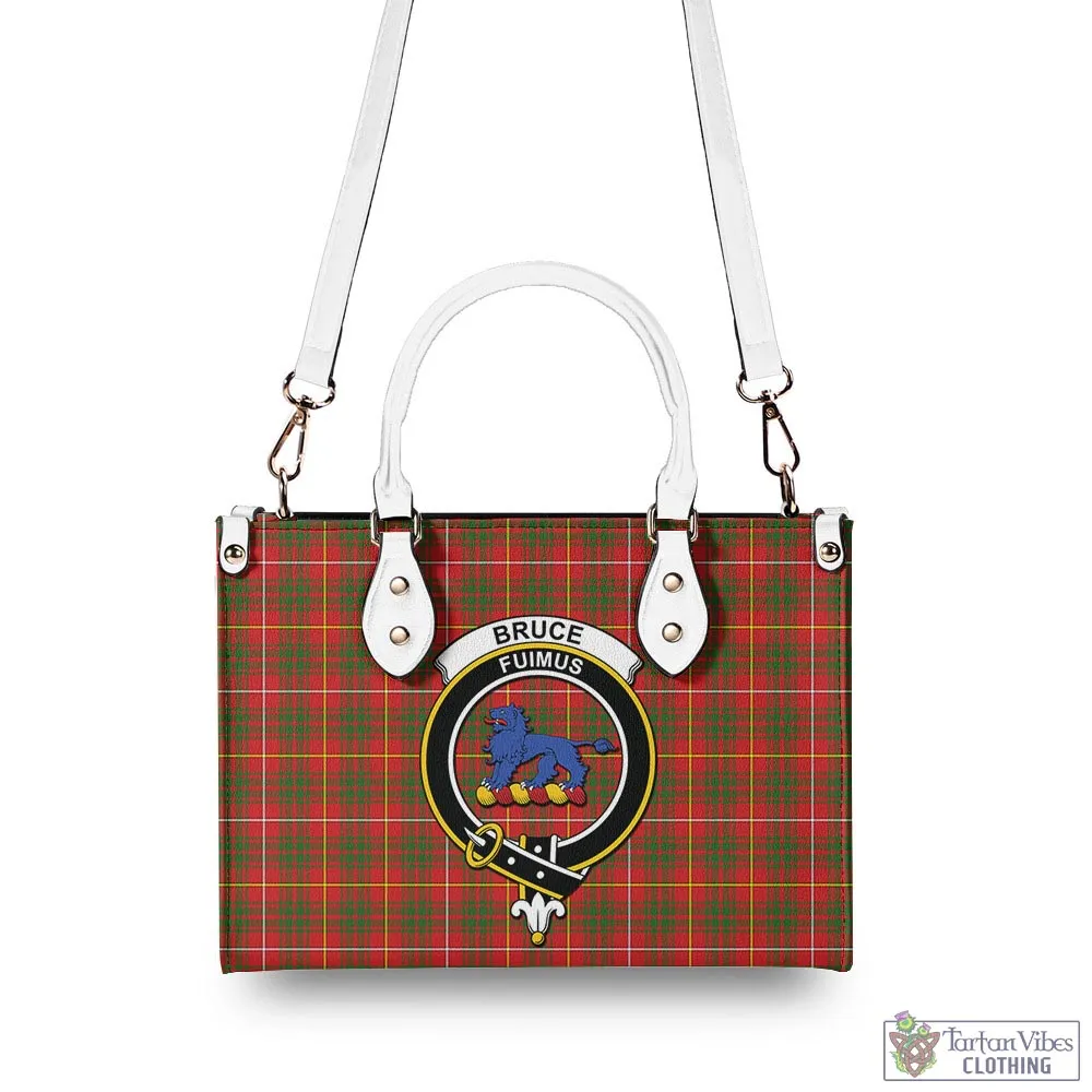 Bruce Modern Tartan Luxury Leather Handbags with Family Crest