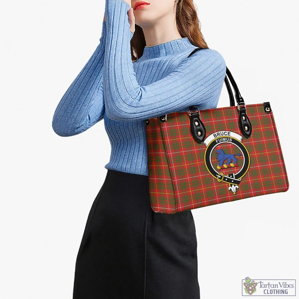 Bruce Modern Tartan Luxury Leather Handbags with Family Crest