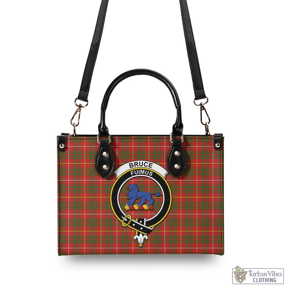 Bruce Modern Tartan Luxury Leather Handbags with Family Crest