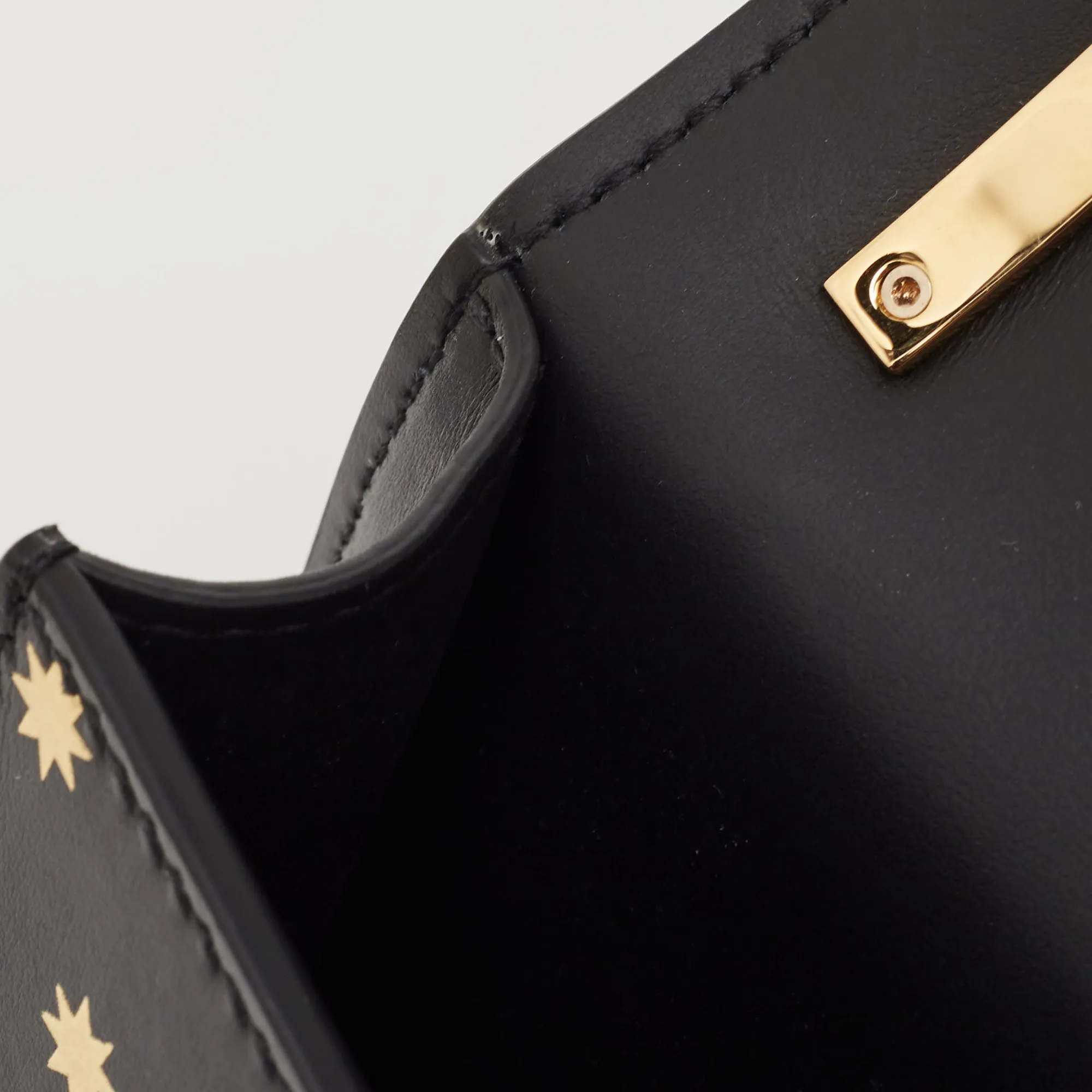 BURBERRY Black Leather TB Elongated Chain Bag