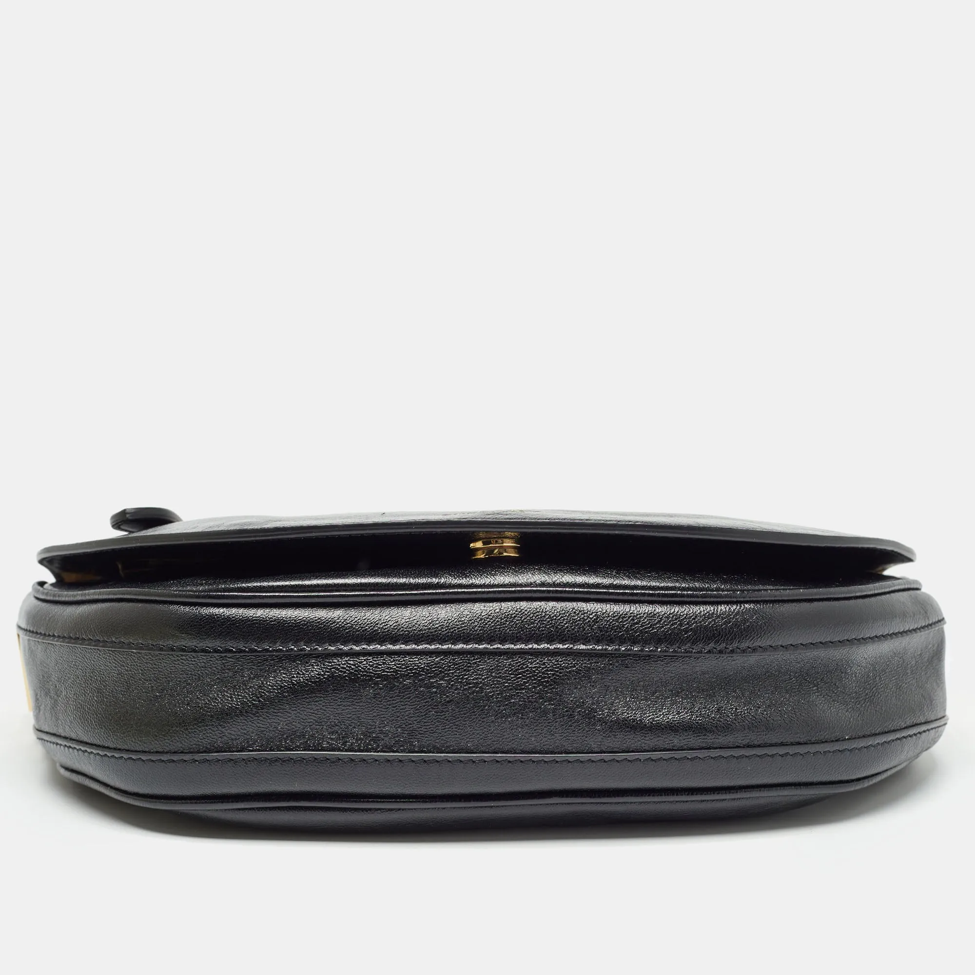 BURBERRY Black Soft Leather Small Olympia Chain Shoulder Bag