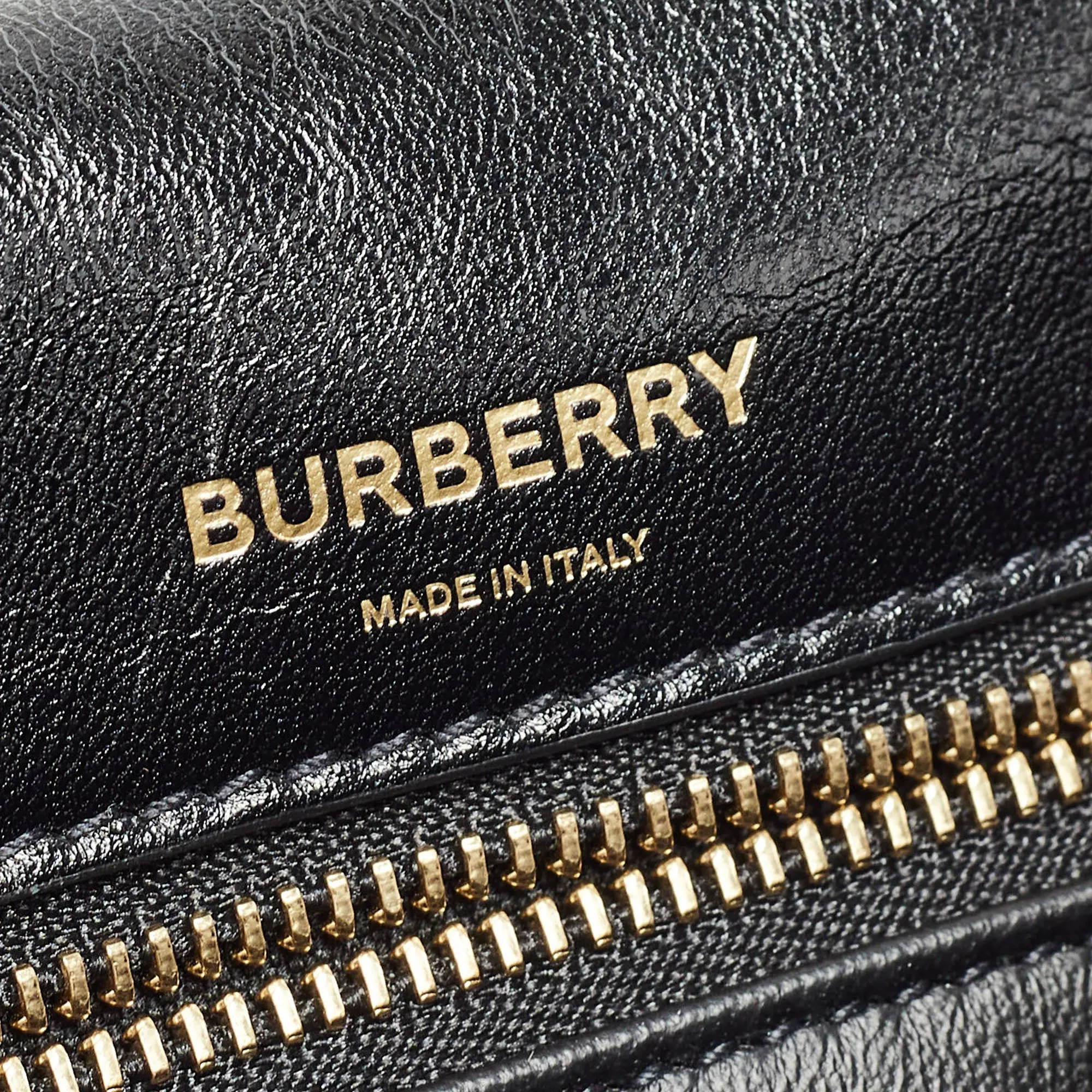BURBERRY Black Soft Leather Small Olympia Chain Shoulder Bag