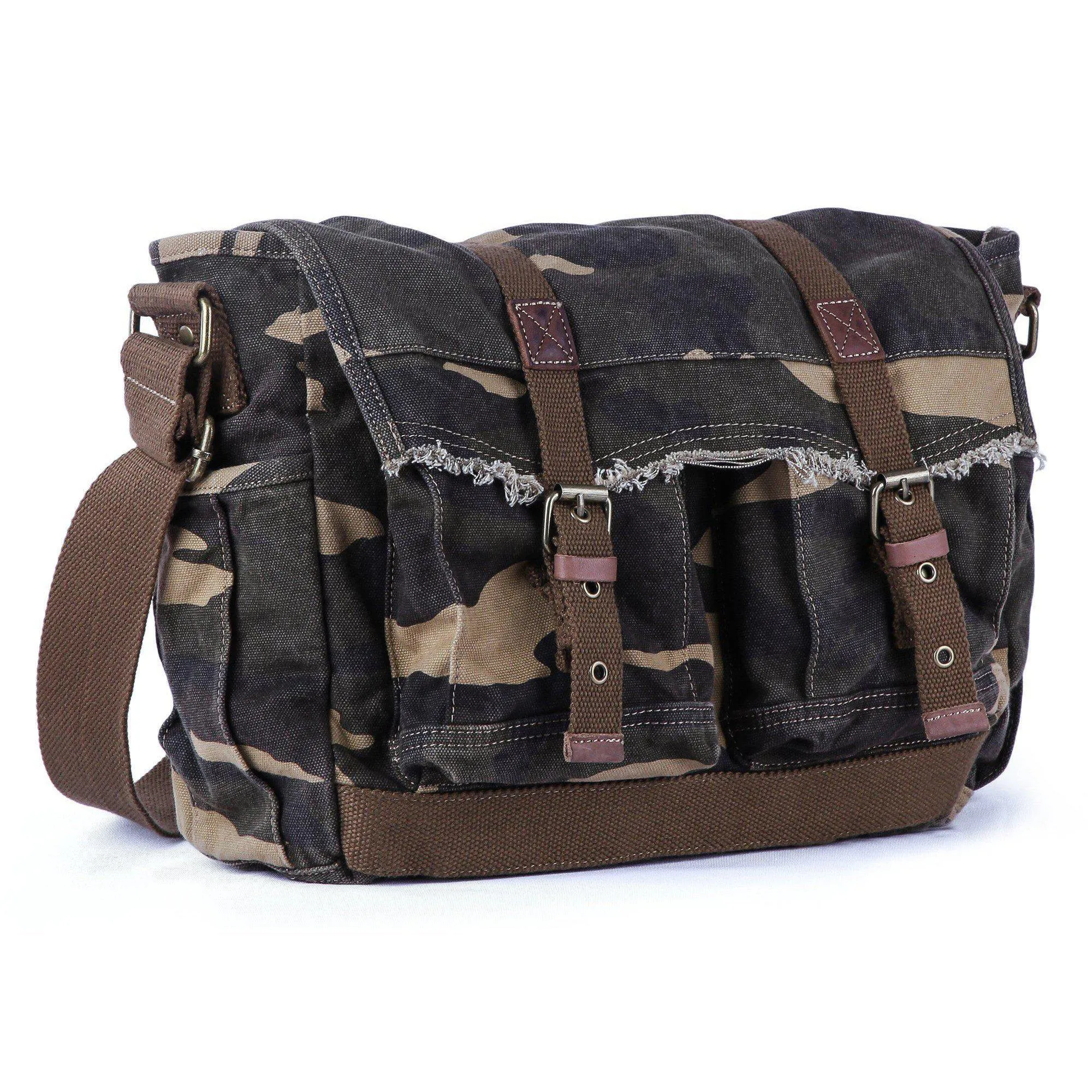 Canvas Frayed Style Messenger Bags #80808