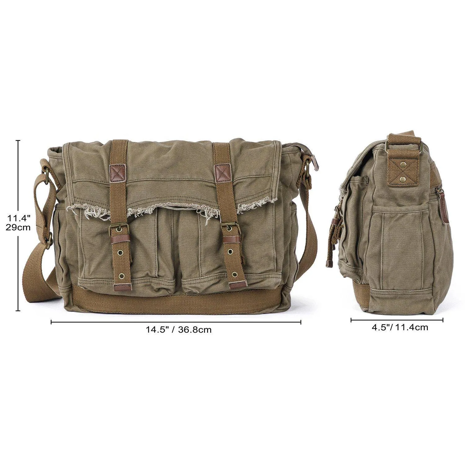 Canvas Frayed Style Messenger Bags #80808