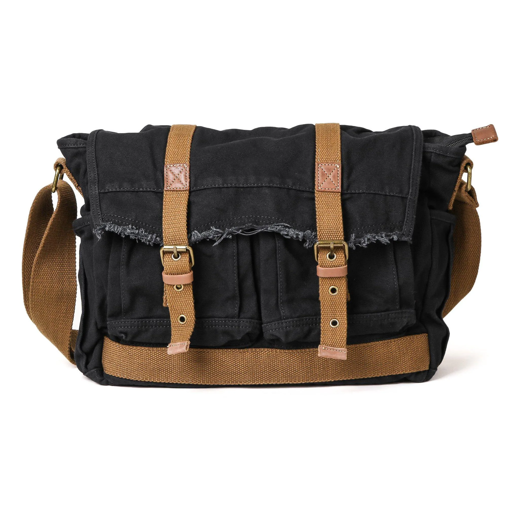 Canvas Frayed Style Messenger Bags #80808
