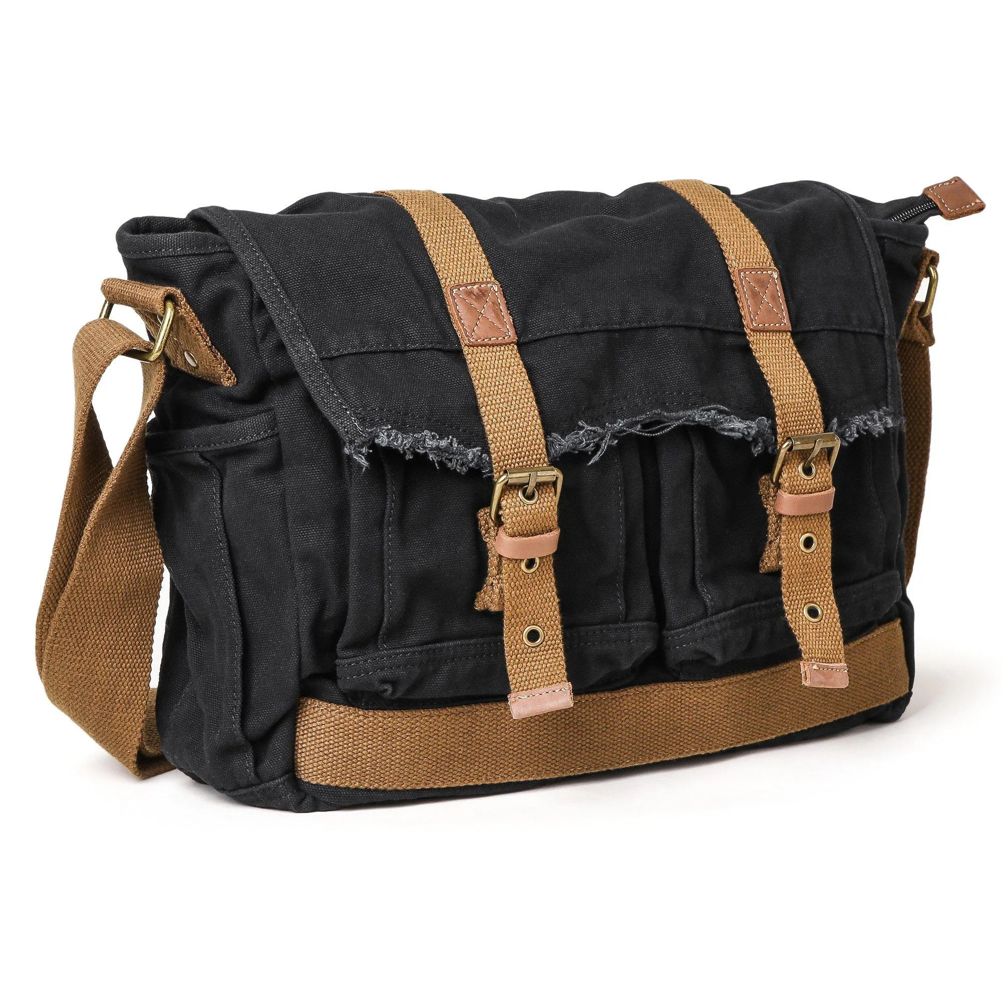 Canvas Frayed Style Messenger Bags #80808