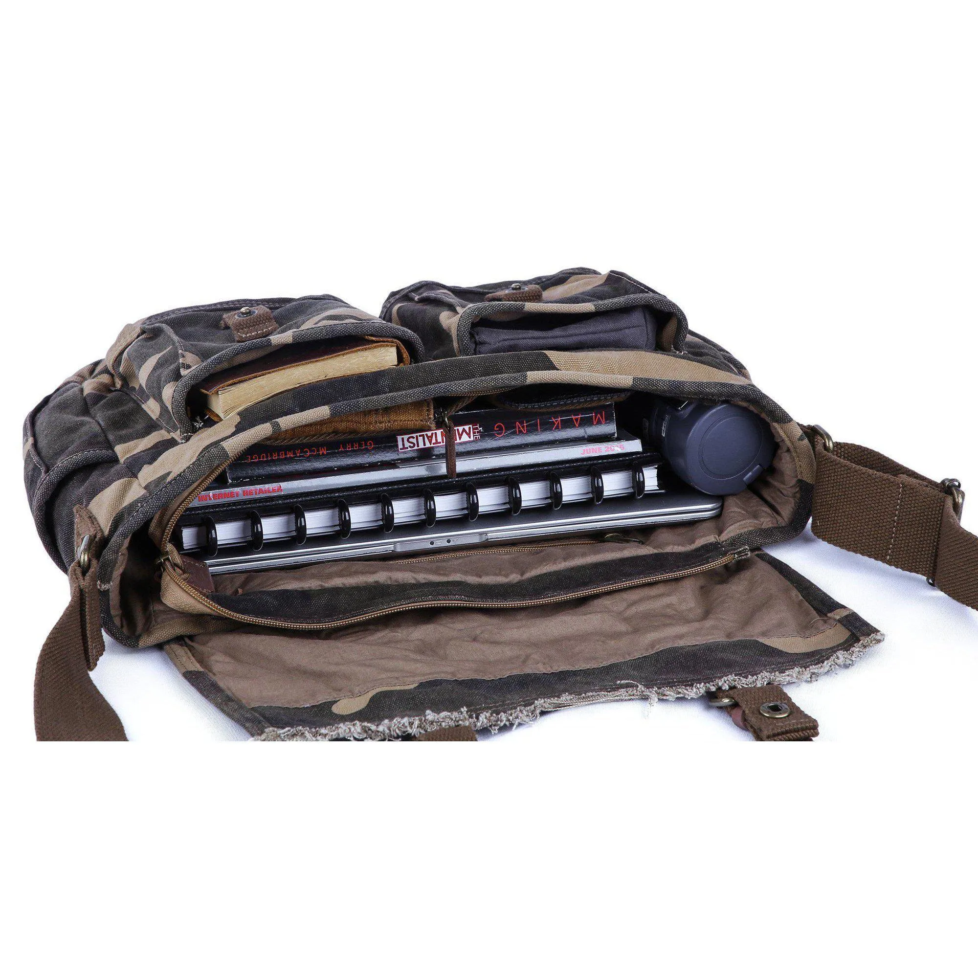 Canvas Frayed Style Messenger Bags #80808
