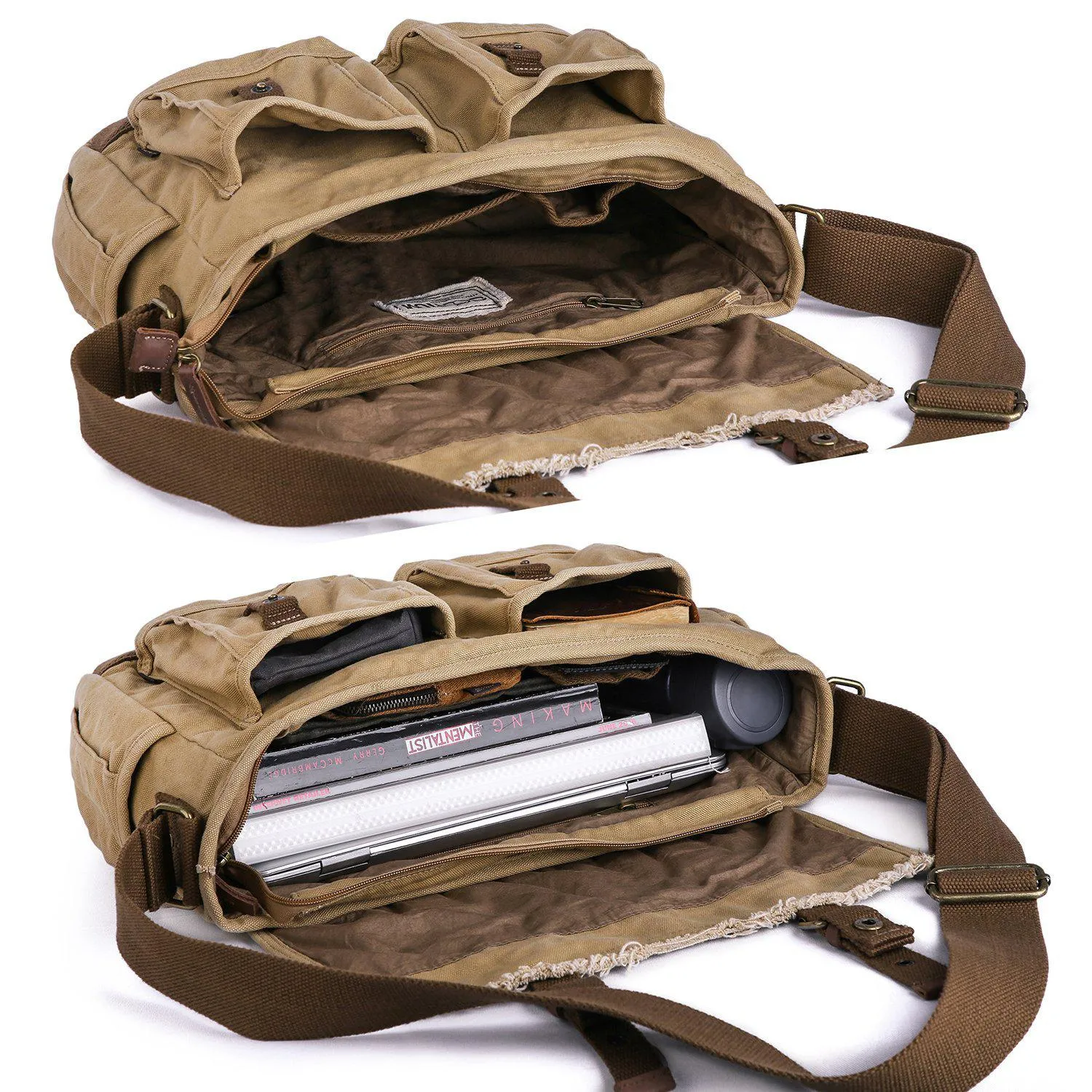 Canvas Frayed Style Messenger Bags #80808