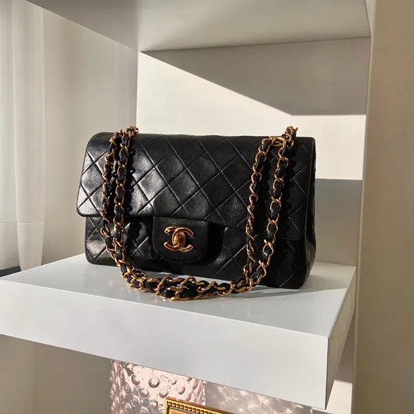 Chanel 1985~1990 Made Classic Flap Chain Bag 23Cm Black