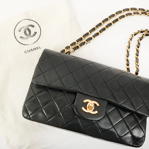 Chanel 1985~1990 Made Classic Flap Chain Bag 23Cm Black