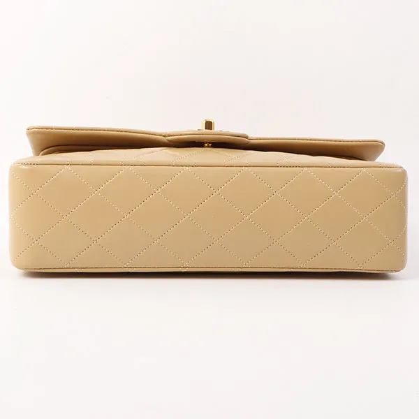 Chanel Around 1990 Made Classic Flap Chain Bag 25Cm Beige