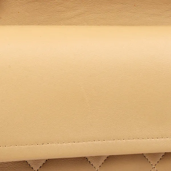 Chanel Around 1990 Made Classic Flap Chain Bag 25Cm Beige
