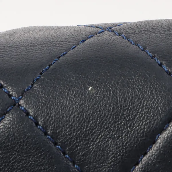 Chanel Around 1990 Made Classic Flap Chain Bag Mini Navy