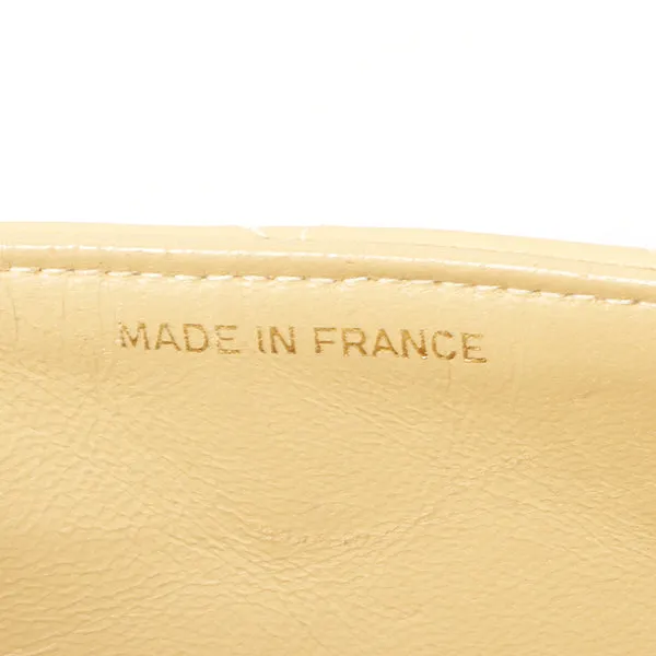 Chanel Around 1990 Made Round Flap Turn-Lock Chain Bag Beige