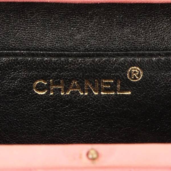 Chanel Around 1992 Made Cc Mark Stitch Metal Clasp Mini Chain Shoulder Bag Pink