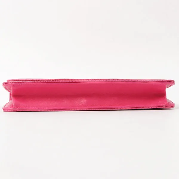 Chanel Around 1997 Made Caviar Skin Cc Mark Stitch Chain Wallet Fuchsia Pink