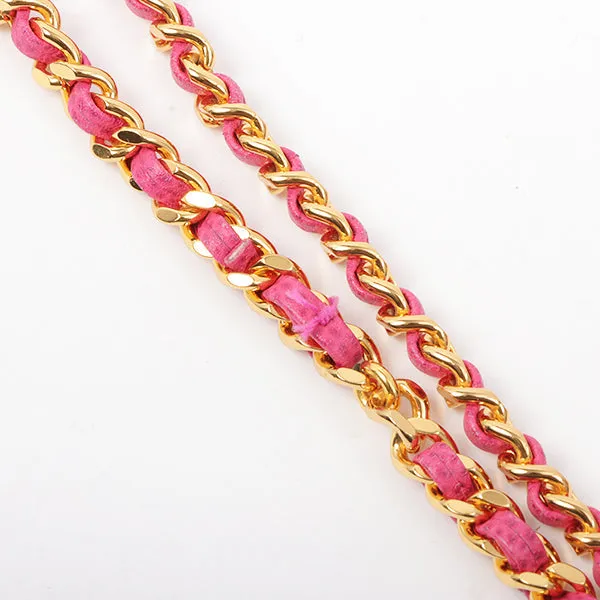 Chanel Around 1997 Made Caviar Skin Cc Mark Stitch Chain Wallet Fuchsia Pink