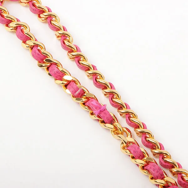 Chanel Around 1997 Made Caviar Skin Cc Mark Stitch Chain Wallet Fuchsia Pink