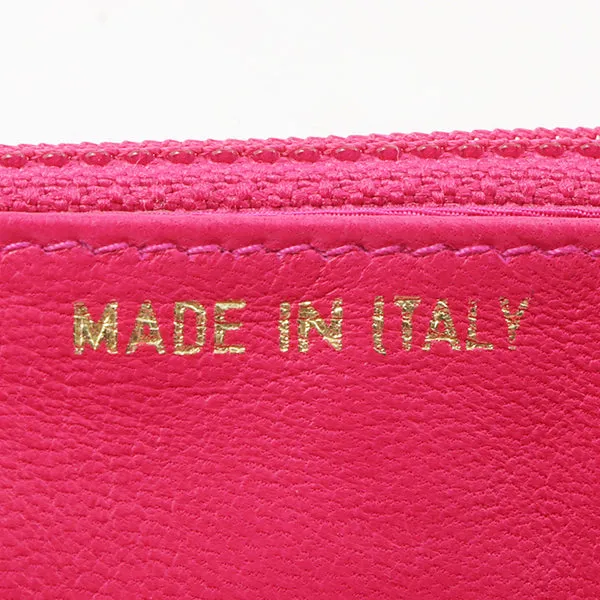 Chanel Around 1997 Made Caviar Skin Cc Mark Stitch Chain Wallet Fuchsia Pink