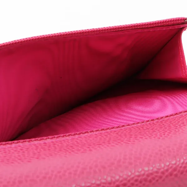 Chanel Around 1997 Made Caviar Skin Cc Mark Stitch Chain Wallet Fuchsia Pink