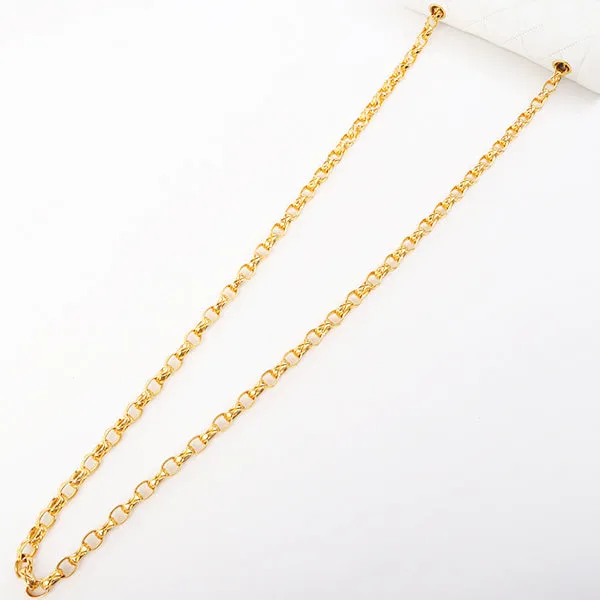 Chanel Around 1997 Made Edge Design Flap Turn-Lock Bijoux Chain Bag White
