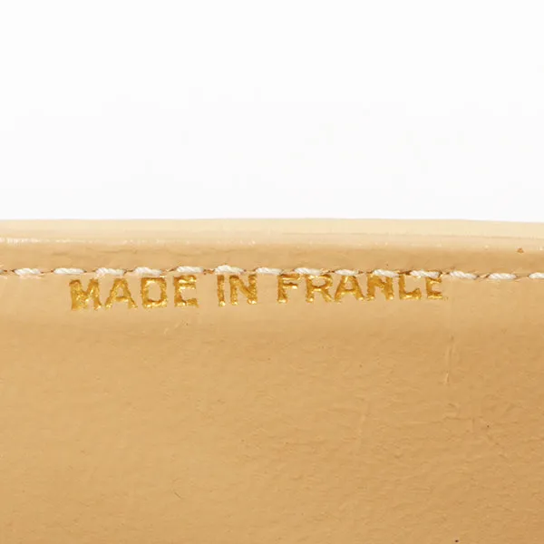 Chanel Around 1997 Made Paris Limited Design Flap Turn-Lock Chain Bag Beige
