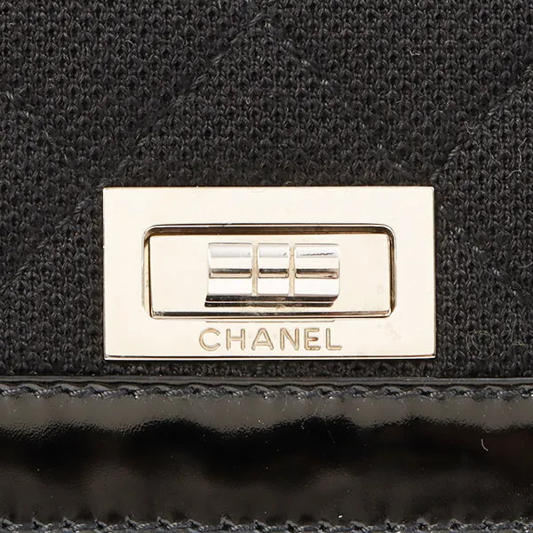Chanel Around 2000 Made Canvas Patent Combination 2.55 Chain Shoulder Bag Black