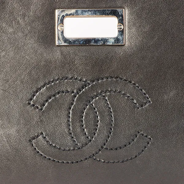 Chanel Around 2000 Made Canvas Patent Combination 2.55 Chain Shoulder Bag Black