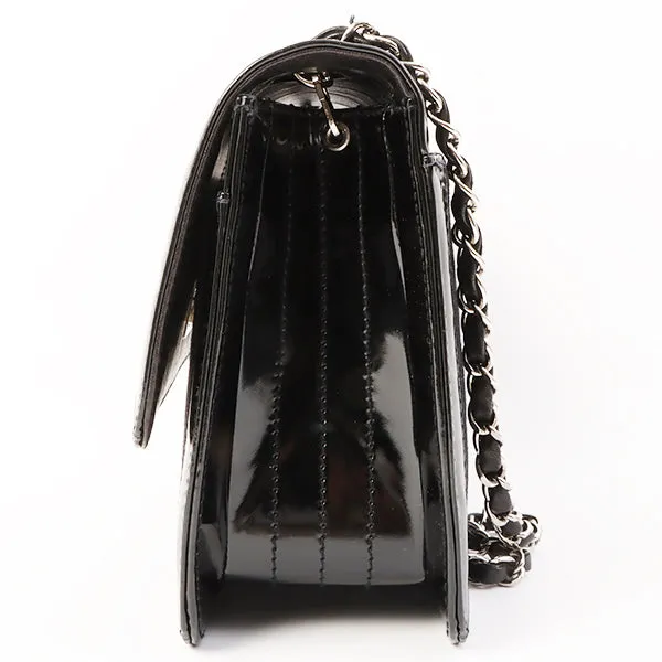 Chanel Around 2000 Made Canvas Patent Combination 2.55 Chain Shoulder Bag Black