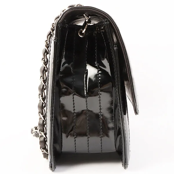 Chanel Around 2000 Made Canvas Patent Combination 2.55 Chain Shoulder Bag Black