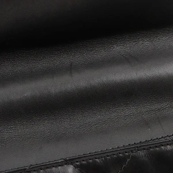 Chanel Around 2000 Made Turn-Lock Plate Plastic Chain Bag Black